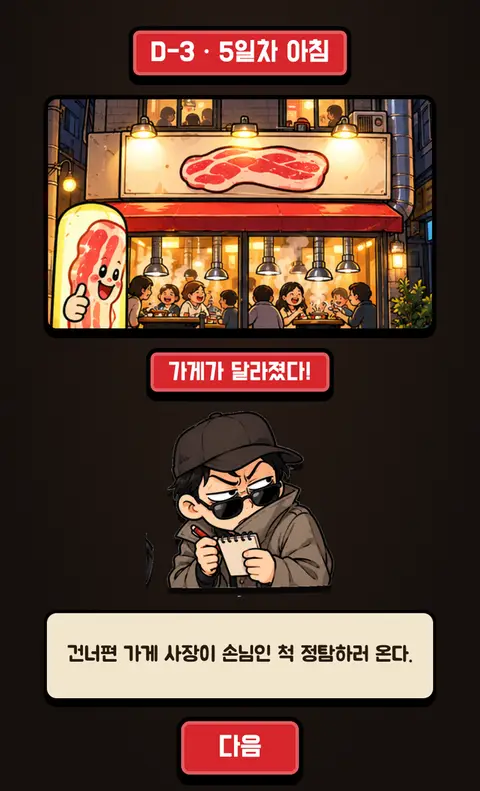 「살려라 고깃집」 게임 화면 4