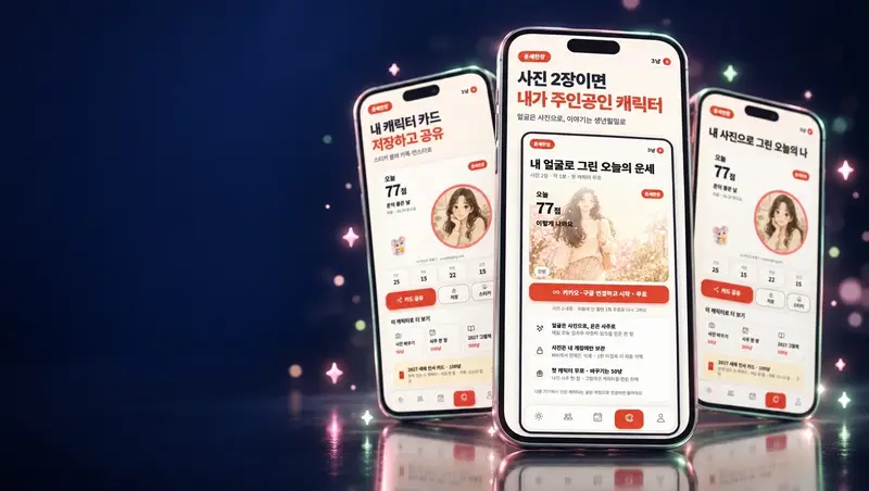 운세 서비스 앱 「운세한장」 화면 1